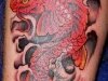 Deep orange and shaded black koi